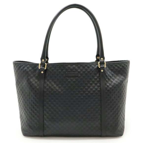 GUCCI Authentic Black Leather Shoulder Bag